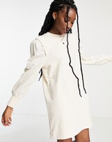 Thumbnail for your product : JDY sweat dress with poplin sleeves in cream