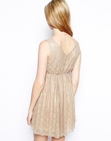 Thumbnail for your product : Lovestruck Lara Lace Wrap Front Dress with Metallic Spot
