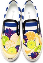 Thumbnail for your product : Mother of Pearl Blue & White Canvas Fruit Slip-On Shoes
