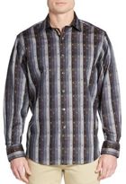 Thumbnail for your product : Bugatchi Classic-Fit Striped Neat Print Cotton Sportshirt