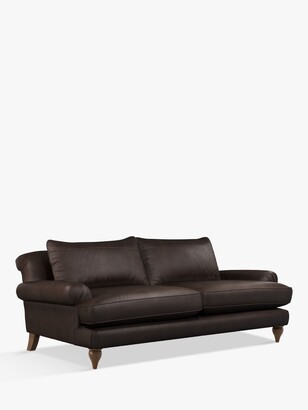 John Lewis & Partners Findon Grand 4 Seater Leather Sofa, Dark Leg