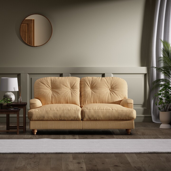 Dunelm Martha Faux Linen 2 Seater Sofa Ochre ShopStyle