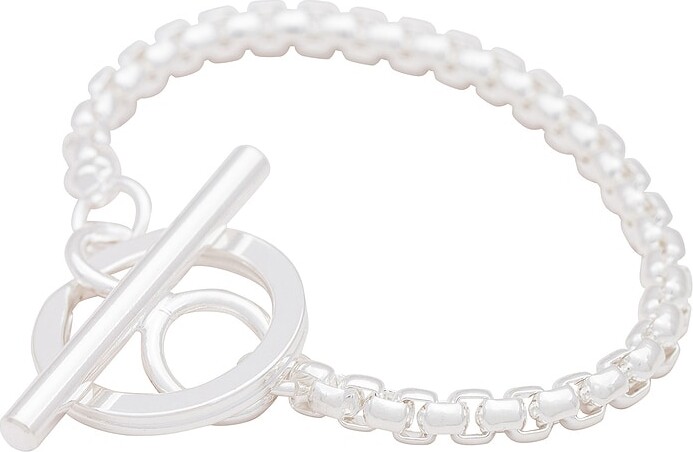 Martine Ali Silver Coated Oda Baby Boxer Bracelet in Metallic Silver