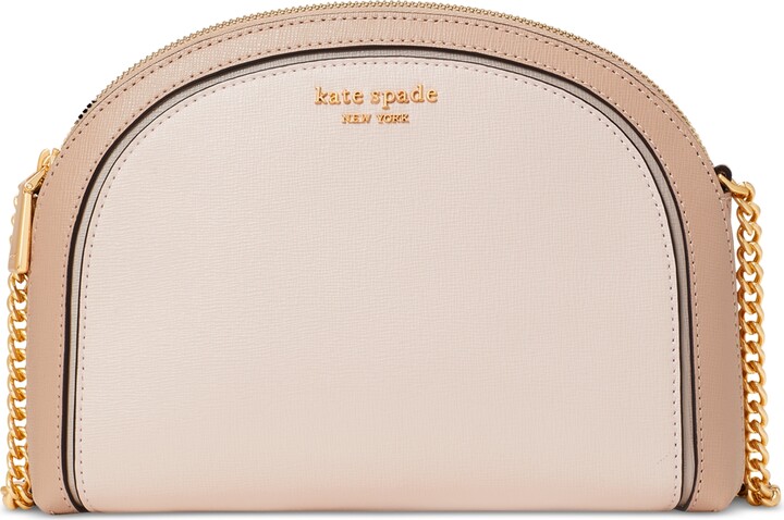 Kate Spade Morgan Color-Blocked Saffiano Leather Double Zip Dome Crossbody  (Pale Dogwood Multi) Wallet - ShopStyle Shoulder Bags