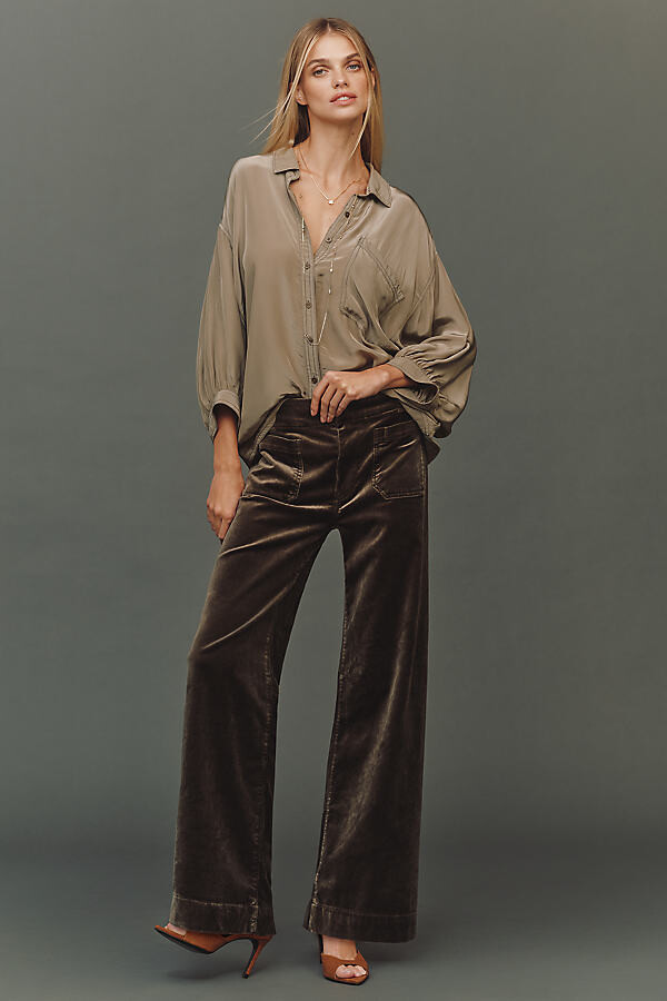 Maeve The Colette Full-Length Velvet Pants