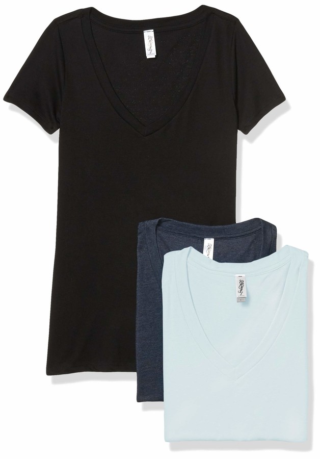 3 Pack Marky G Apparel Mens Tri-Blend Short Sleeve V-Neck T-Shirt 