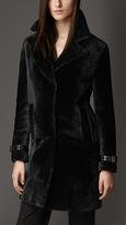 Thumbnail for your product : Burberry Leather Detail Shearling Coat