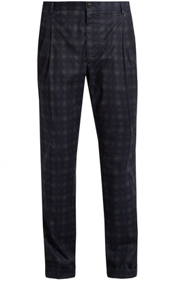 Etro Printed stretch-cotton trousers