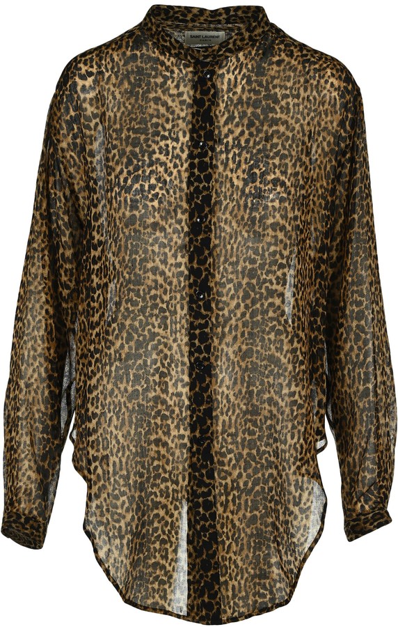 leopard sheer shirt