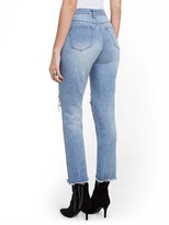 Thumbnail for your product : New York & Co. High-Waisted Distressed Dream Boyfriend Ankle Jeans - Light Wash |