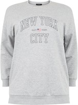 Thumbnail for your product : New Look Curves Collegiate Slogan Sweatshirt