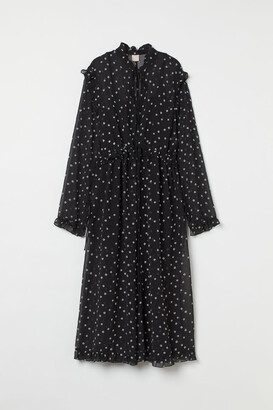 H&M Embroidered Dress - Black