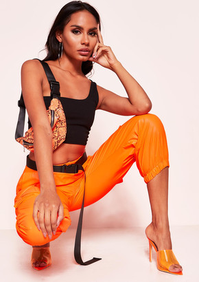 missguided orange cargo trousers
