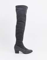 Thumbnail for your product : Monki glitter over the knee boots in silver