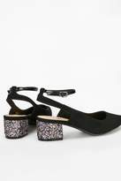 Thumbnail for your product : Wallis Black Glitter Ankle Strap Heel Shoe