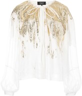 Thumbnail for your product : Rochas Metallic-Finish Long-Sleeve Blouse