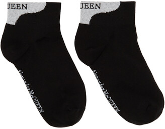 Alexander McQueen Black & White Logo Ankle Socks