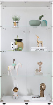 Rongeng Versatile Glass Display Cabinet With Lock, Ideal For Showcasing Treasured Items In Multiple Rooms.