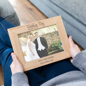 Mirrorin Wedding Day Solid Oak Personalised Picture Frame