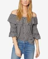 Thumbnail for your product : Sanctuary Avery Cotton Gingham Off-The-Shoulder Top