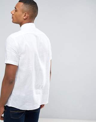 Celio Short Sleeve Shirt In 100% Linen