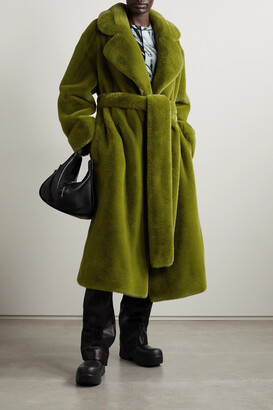 Proenza Schouler White Label Belted Faux Fur Coat