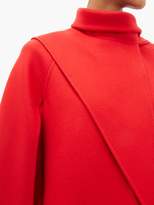 Thumbnail for your product : Valentino Asymmetric-fold Wool-blend Cape - Womens - Red
