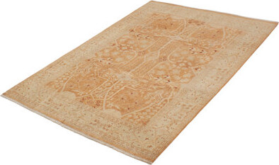 Isabelline One-of-a-Kind Yaak Hand-Knotted 2010s Ushak Light Orange 6'2\