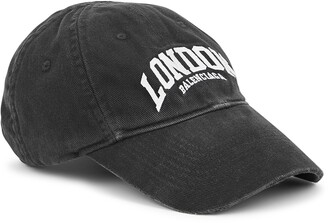 Balenciaga Cities London Black Embroidered Twill Cap