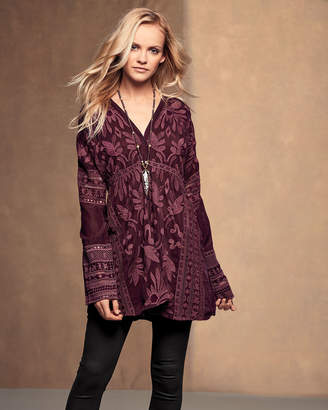 Johnny Was Cam Long-Sleeve Embroidered Tunic, Petite