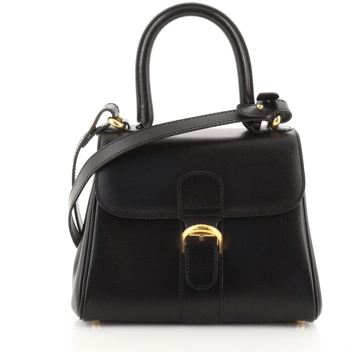 Pre-owned Delvaux Leather Handbag In Black