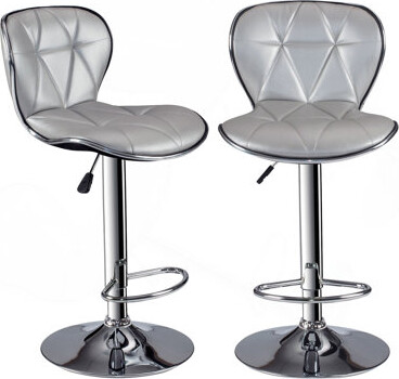 Wrought Studio Adjustable Height Barstool In Silver Set Of 2