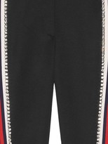 Thumbnail for your product : Gucci Black Crystal Stripe Stirrup Track Pants
