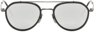 Thom Browne Black and Dark Grey TB-801 Sunglasses