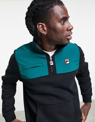 Fila color blocked fleece in black & green - ShopStyle Jackets