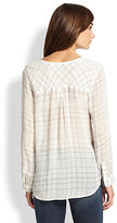 Thumbnail for your product : Joie Nyree Sheer Silk Plaid Blouse