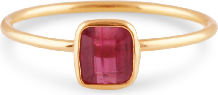 Tresor Collection Women's Ruby Square Ring Band In 18K Yellow Gold ...