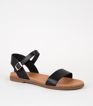 black flat sandals new look