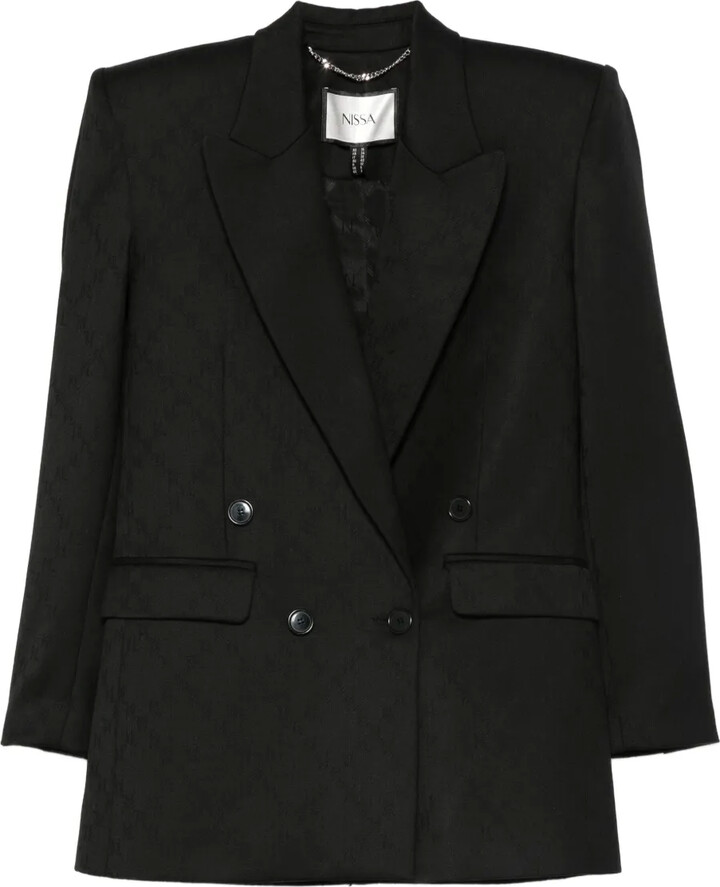 NISSA Double-Breasted Textured Jacket