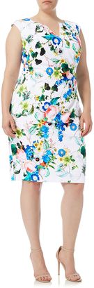 Adrianna Papell Cap Sleeve Floral Dress