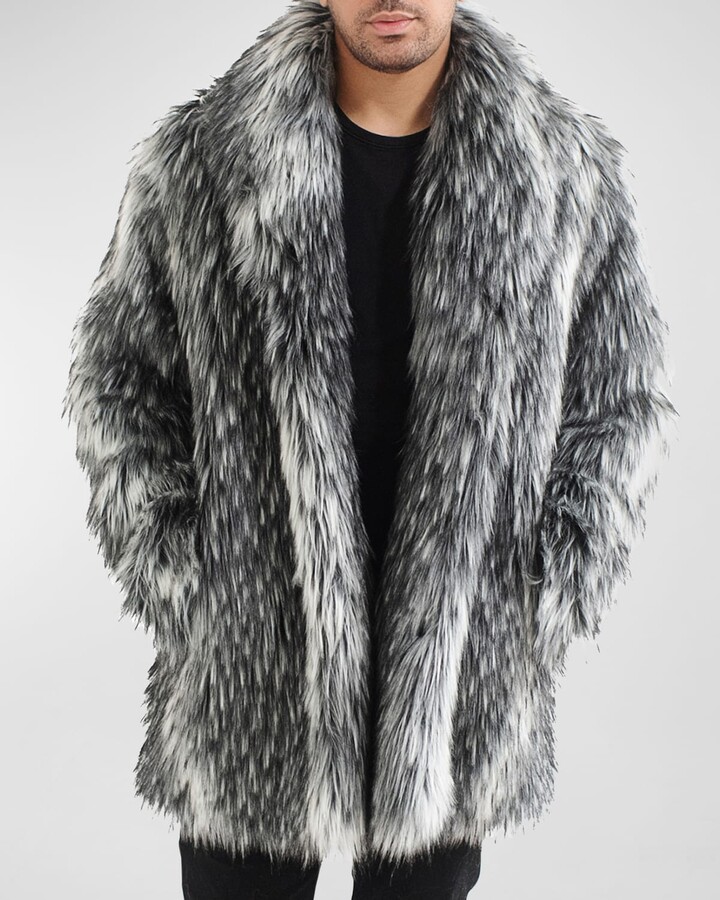 Men's Camo Alpine Anorak with Faux Fur Collar -Fabulous-Furs