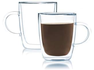 Double Walled Glass Cup, Set of 2 from Javafly, 12 oz.