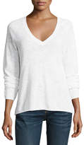Thumbnail for your product : Eileen Fisher V-Neck Organic Linen/Cotton-Blend Slub Top