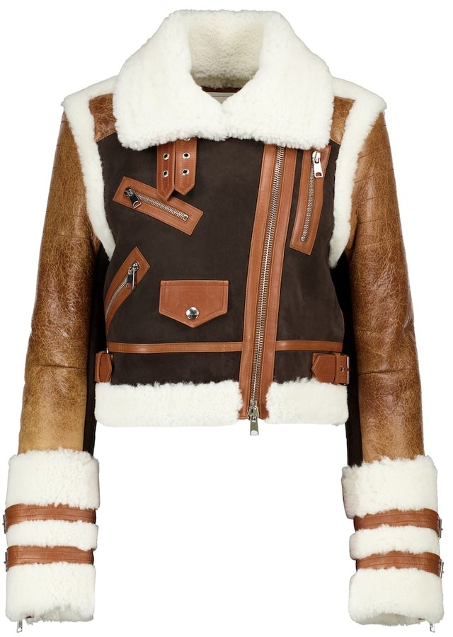 alexander mcqueen shearling biker jacket