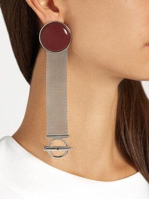 Balenciaga Mesh-chain Drop Earrings - Silver Multi