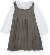 Thumbnail for your product : Ralph Lauren Childrenswear Pleated Jumper w/ Ruffle-Collar Bodysuit, Size 6-24 Months