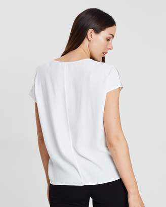 Contrasted Round Neck Top
