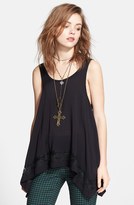 Thumbnail for your product : Free People Lace Trim Handkerchief Hem Tank