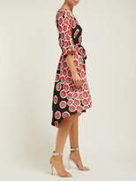 Thumbnail for your product : Diane von Furstenberg Eloise Blossom Print Silk Charmeuse Wrap Dress - Womens - Black Red