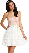 Thumbnail for your product : Teeze Me Juniors Dress, Strapless Lace Tiered A-Line